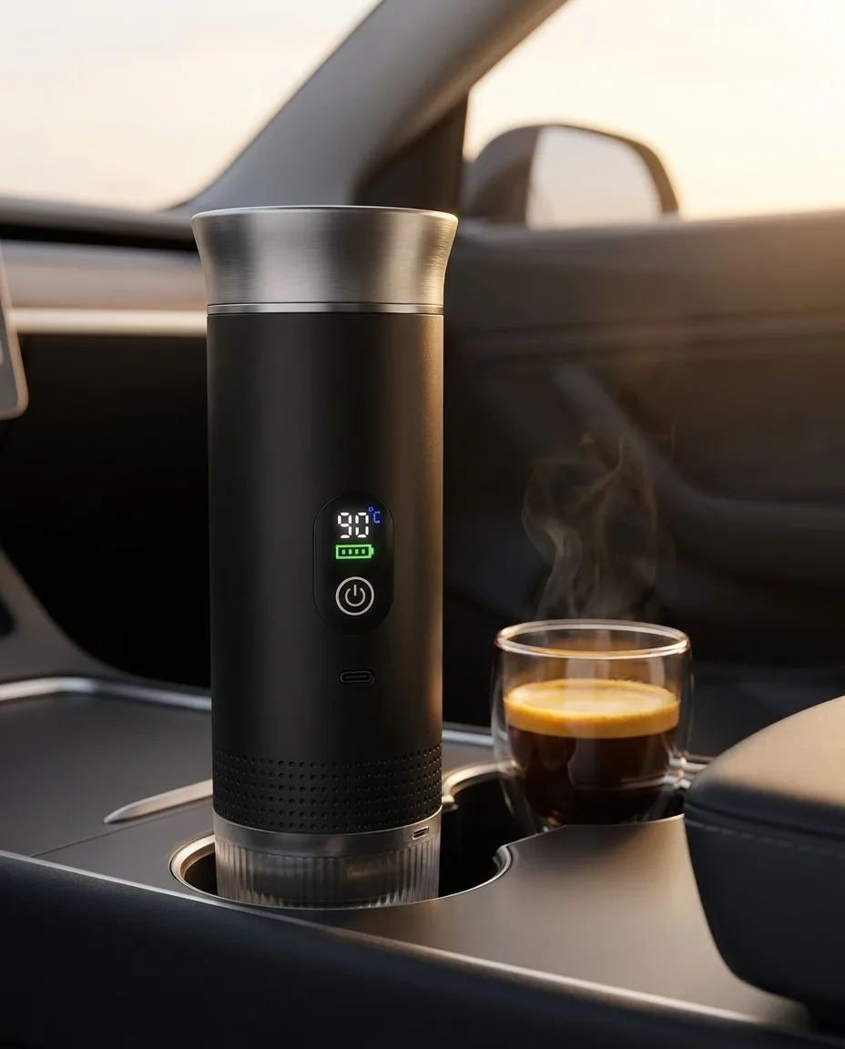 Dans la voiture — cafetière portable Rituo